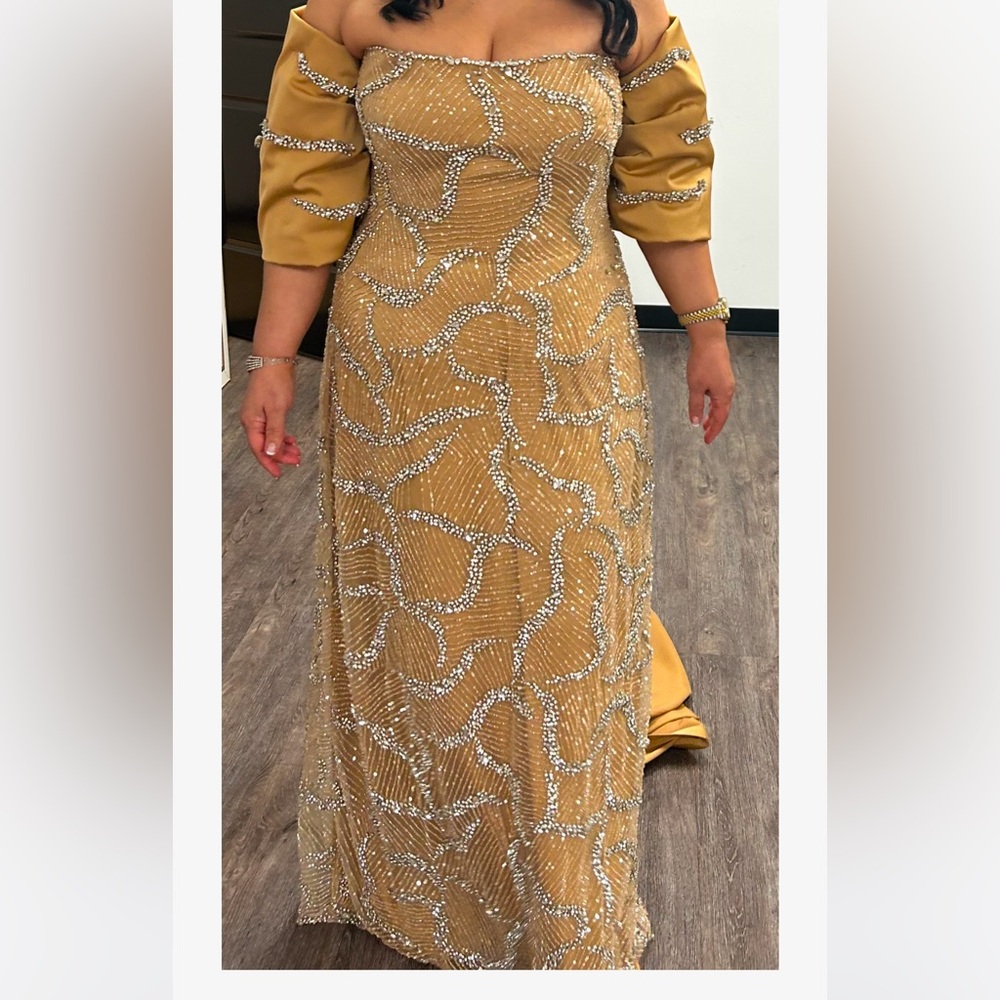 Hand made Elegant Gold Evening Gown